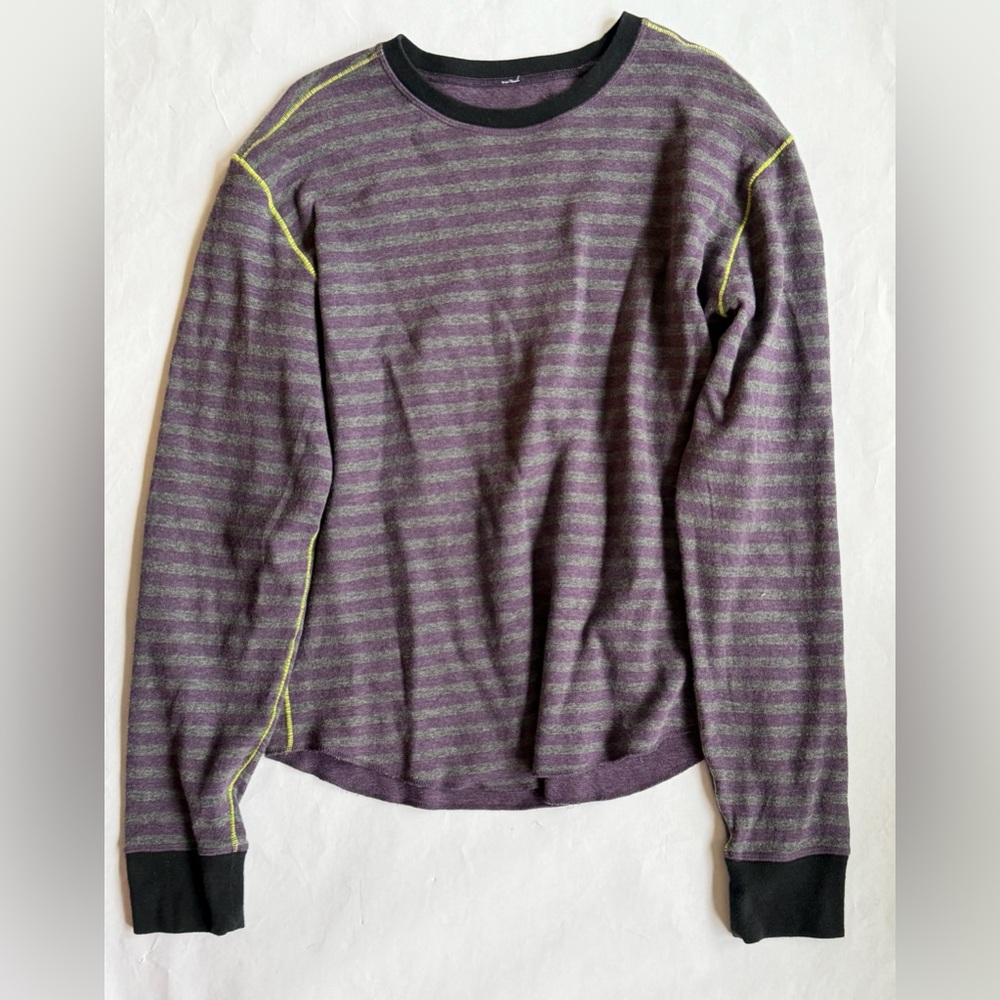Lululemon Binary Crew Heathered Dark Slate Swan Purple Thermal reversible M